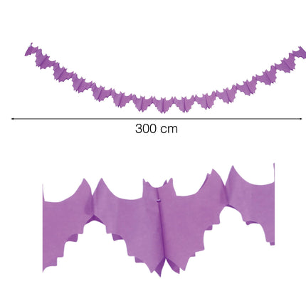 Halloween Slinger Paarse Vleermuizen 3m