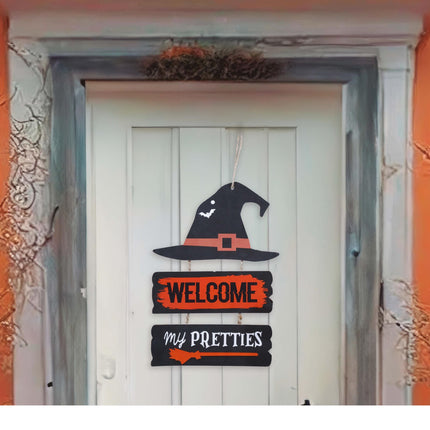 Halloween Deurbord Welcome 32cm