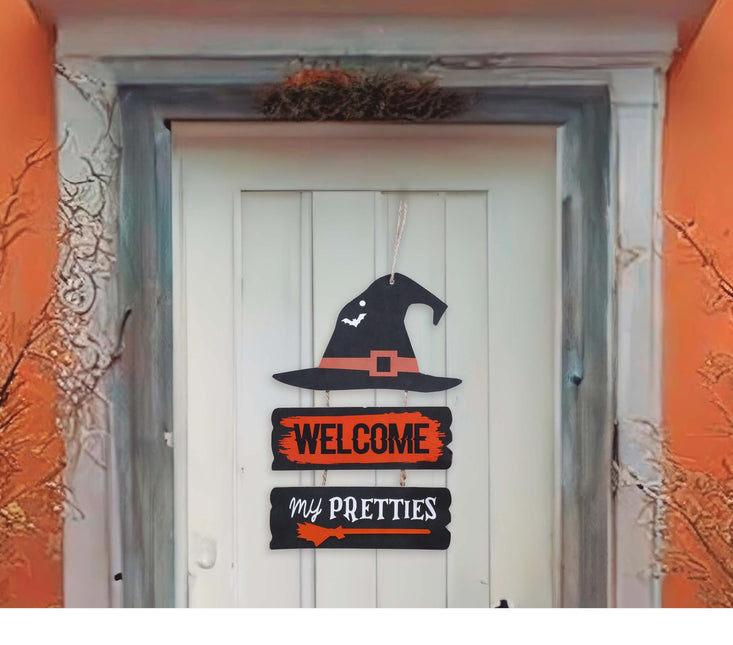 Halloween Deurbord Welcome 32cm
