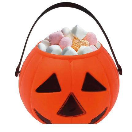 Oranje Halloween Snoep Emmer Pompoen 15cm