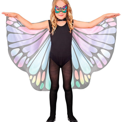 Paars/Roze Vlindervleugels En Oogmasker