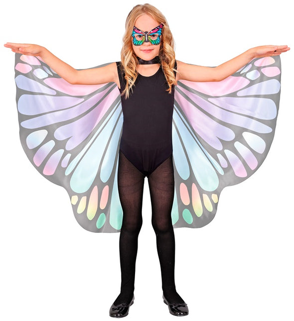 Paars/Roze Vlindervleugels En Oogmasker