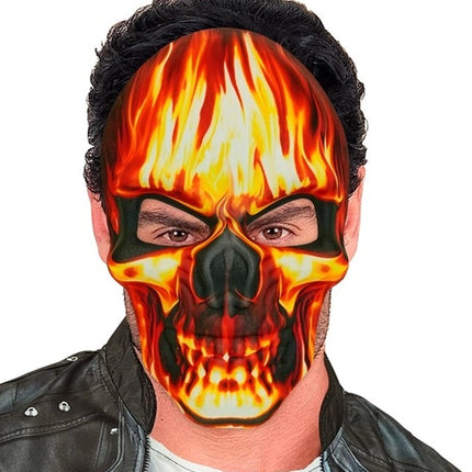 MASKER BRANDENDE SCHEDEL - STOF