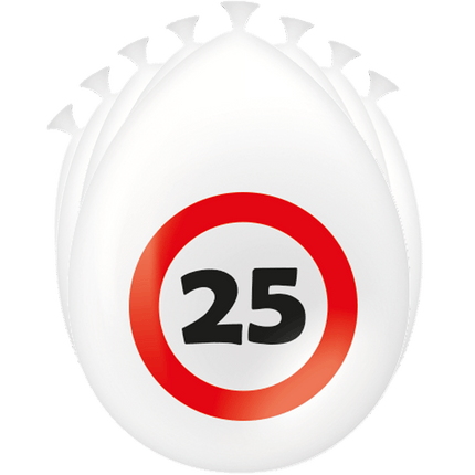 25 Jaar Ballonnen Verkeersbord 30cm van Paper Dreams koop je bij Partywinkel