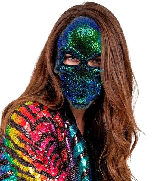 Pailletten Schedelmasker
