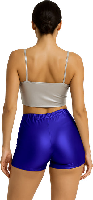 Blauwe Korte Broek Metallic