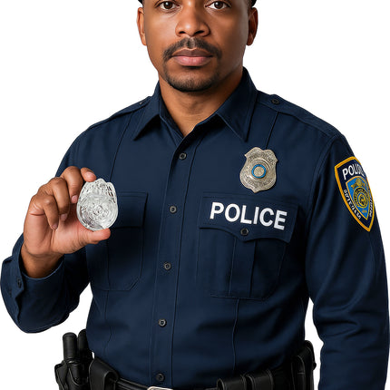 Politie Badge Zilver 7cm