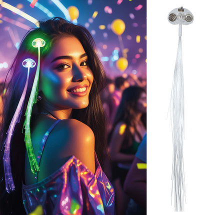 Neon Paarse Hair Extension Met Licht 30cm