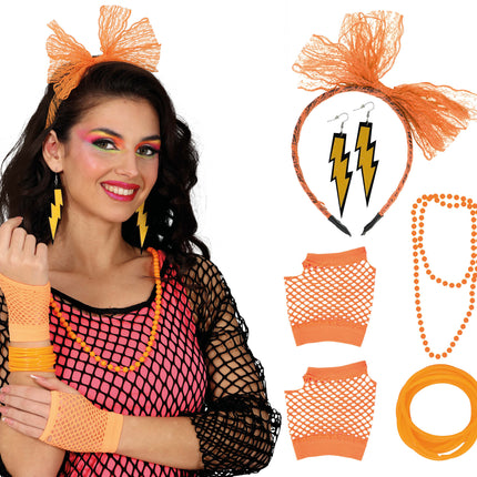 Neon 80S Accessoireset Oranje 5 delig