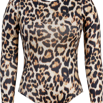 Luipaard Body Suit Bruin Beige Dames