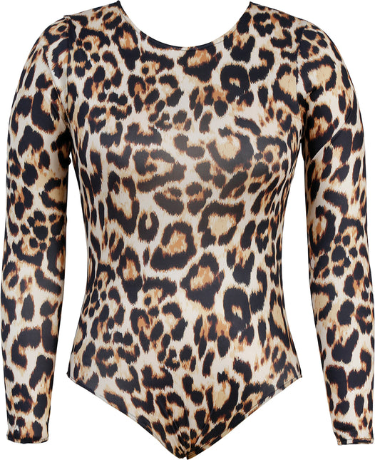 Luipaard Body Suit Bruin Beige Dames