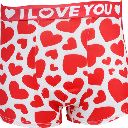 I Love You Onderbroek Rood Wit Hartjes