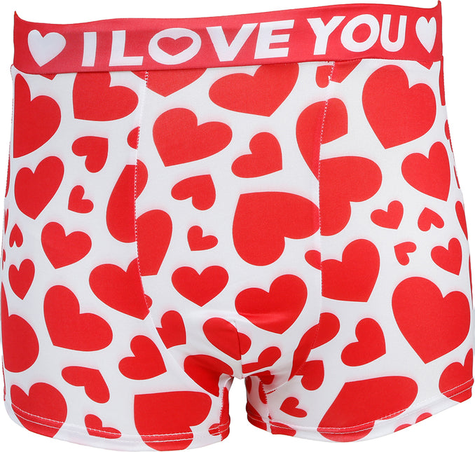 I Love You Onderbroek Rood Wit Hartjes
