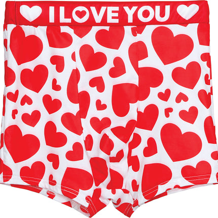 I Love You Onderbroek Rood Wit Hartjes