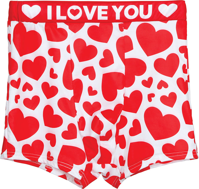 I Love You Onderbroek Rood Wit Hartjes