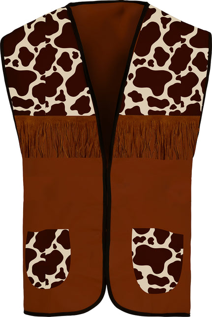 Cowboy Vest Bruin Heren Koeienprint