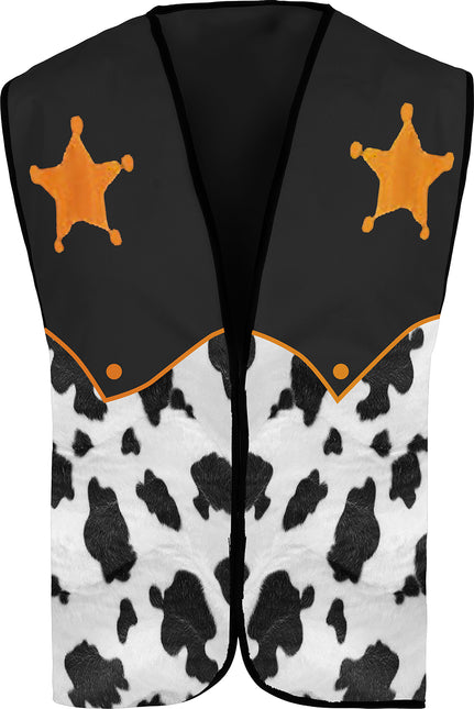 Sherrif Vest Zwart Wit Cowboy
