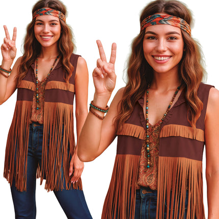 Hippie 60S Vest Bruin