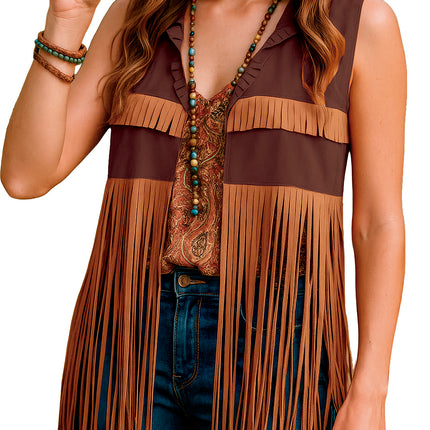 Hippie 60S Vest Bruin