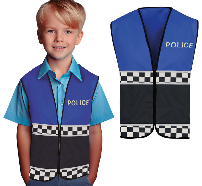 Politie Vest Zwart Blauw Kind