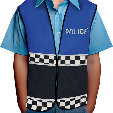 Politie Vest Zwart Blauw Kind