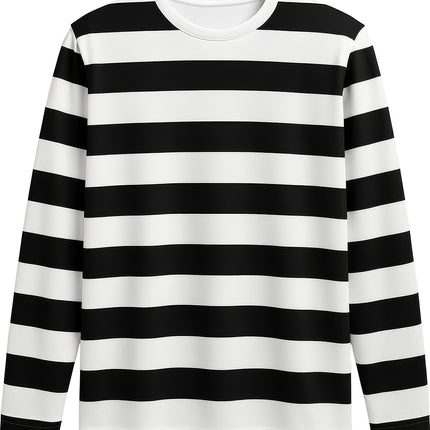 Zwart Witte Shirt Heren Gestreept