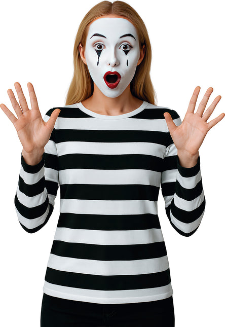 Zwart Witte Shirt Dames Gestreept