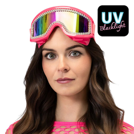 Party skibril Rave neonroze UV