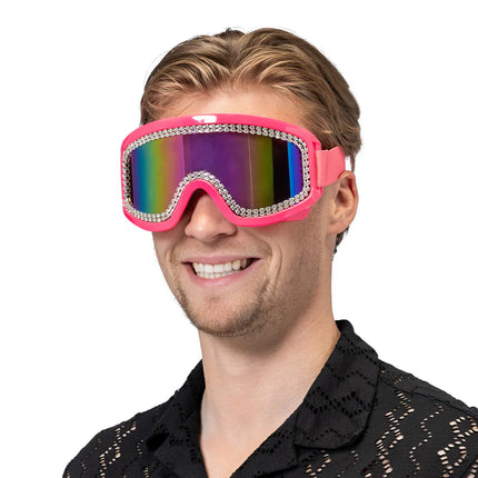 Party skibril Rave neonroze UV