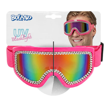 Party skibril Rave neonroze UV
