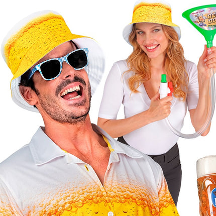 Bier Bucket Hat Geel