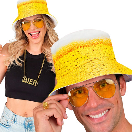 Bier Bucket Hat Geel