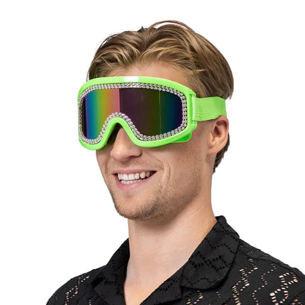 Party skibril Rave neongroen UV