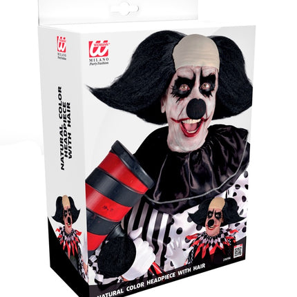 Clown Pruik Zwart Wit