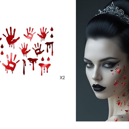 Halloween Nep Tattoo Bloederige Handen