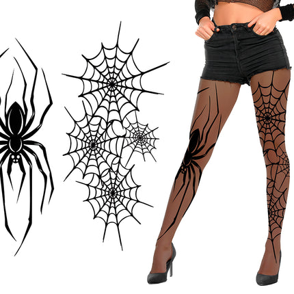 Halloween Panty Zwart Spinnen