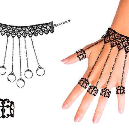 Zwarte Armband Met Ringen