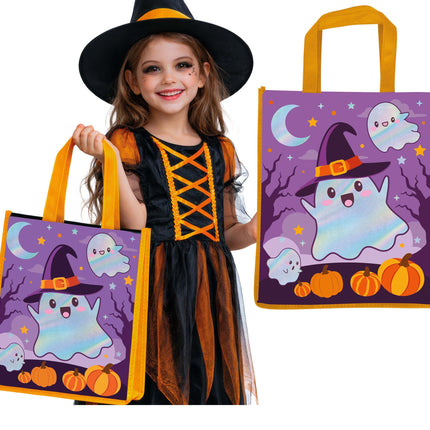 Halloween Tas Oranje Paars Spook