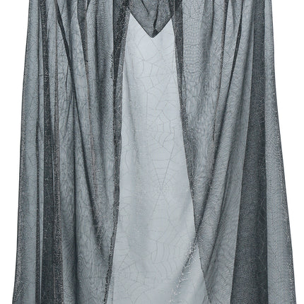 Halloween Cape Zilver Dames Glitters