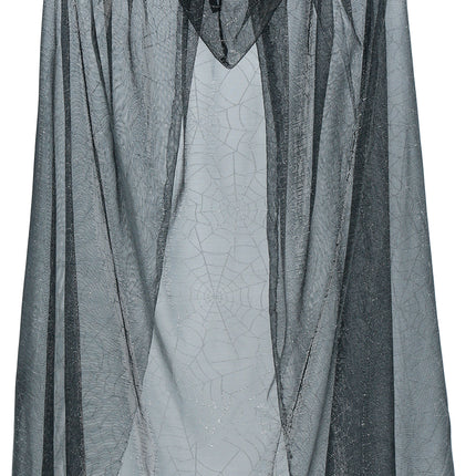 Halloween Cape Zilver Dames Glitters