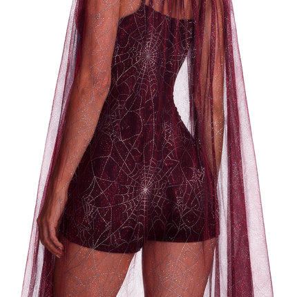 Halloween Cape Rood Dames Shine