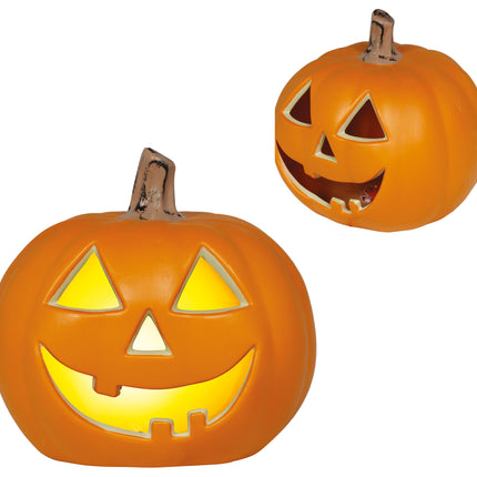 Halloween Pompoen Lachend Met Licht 28cm