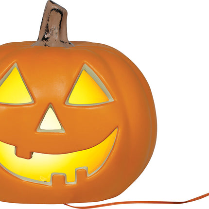 Halloween Pompoen Lachend Met Licht 28cm