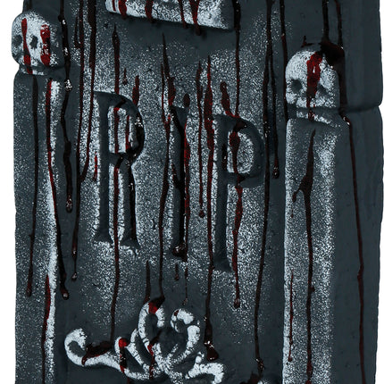 Halloween Grafsteen Grijs Rip Bloederig 42cm
