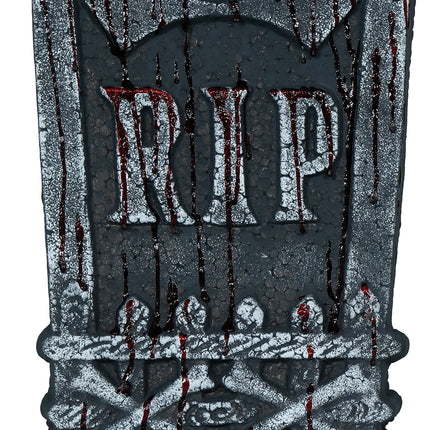 Halloween Grafsteen Grijs Schedel 42cm