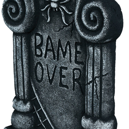 Halloween Grafsteen Grijs Game Over 42cm