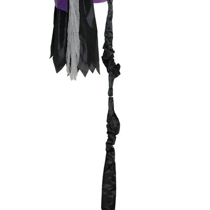 Halloween Pop Vliegende Heks Met Licht, Geluid En Beweging 2,25m