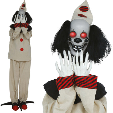 Halloween Pop Scare Clown Met Licht, Geluid En Beweging 1,85m