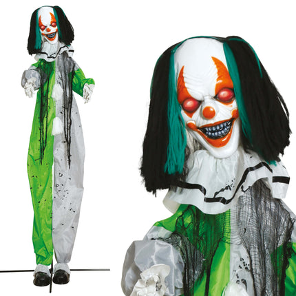 Halloween Pop Clown Met Licht, Geluid En Beweging 2,55m