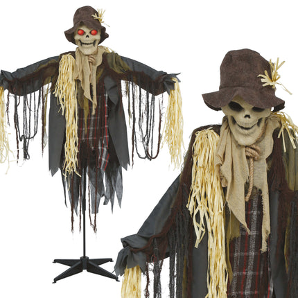 Halloween Pop Horror Vogelverschrikker Met Licht, Geluid En Beweging 1,75m